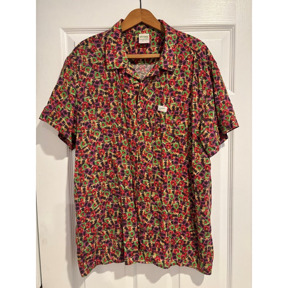 GUESS x Sean Wotherspoon Farmers Market Fruit Print Camp Shirt Men's Medium